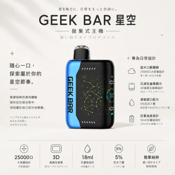 ChatGPT-Image-2026年8月22日-下午07_29_27.webp GEEK BAR Pulse X 星空系列 25000口 拋棄式電子煙【買5贈1】